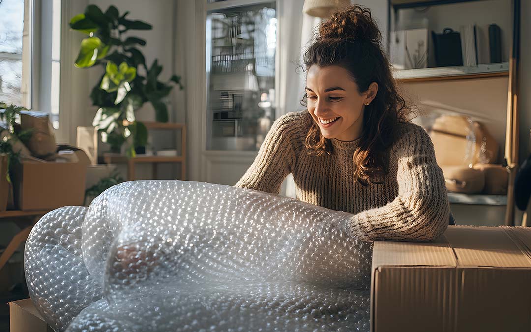 embalar objetos voluminosos en una mudanza